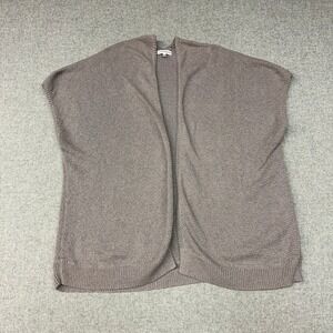 Community Aritzia Cardigan XXS Taupe Mauve Cotton Blend Short Sleeve Open Front